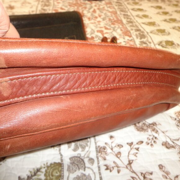 NWOT Leather Handbag Brown Removable Strap Carrying Handle Flap Top Push-Snap - Picture 5 of 14